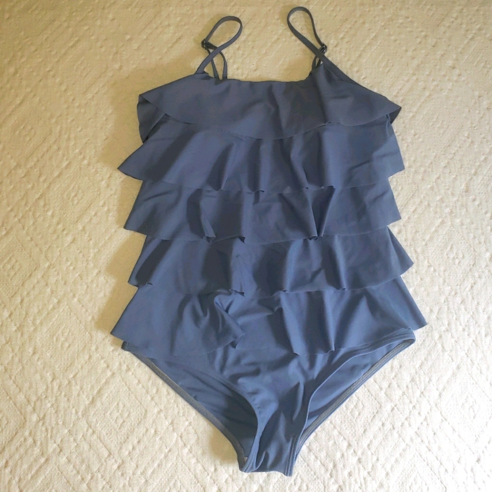 Maxmoda one piece baby blue swimsuit, small